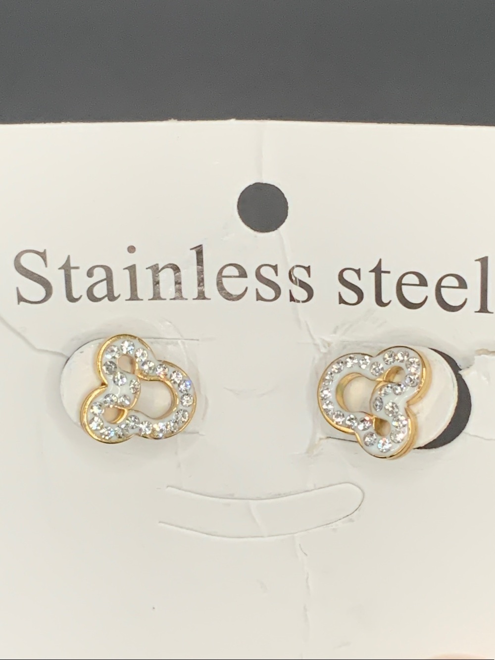 Gold-Tone Crystal Mickey  Stud Earrings - Stainless Steel